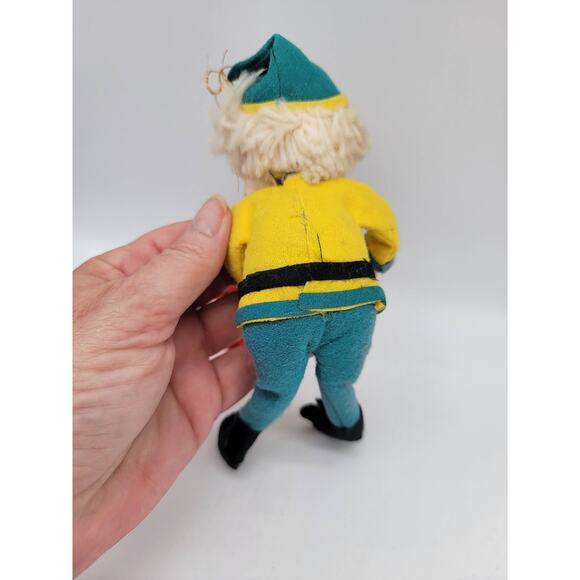 Vintage Elf Christmas Tree Hanging Sitting Ornaments Set of 2 Show signs of age - Picture 6 of 6